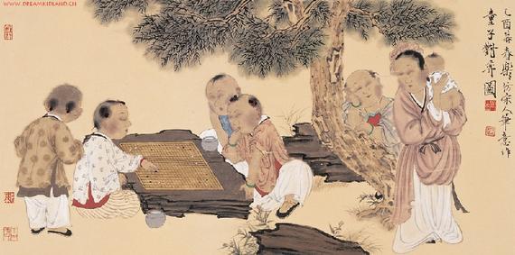 古诗词共赏《夜看美人宫棋》：黑白分明子数停